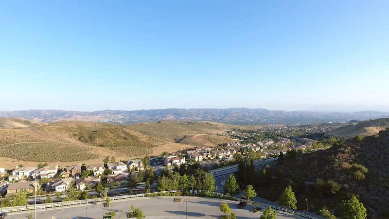 Aerial view of a Simi Valley suburb.